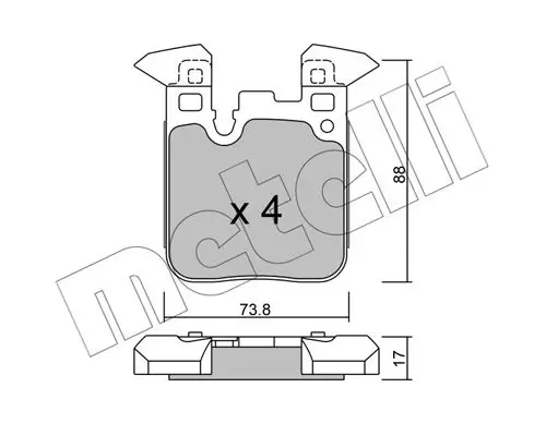 Handler.Part Brake pad set, disc brake METELLI 2210160 1