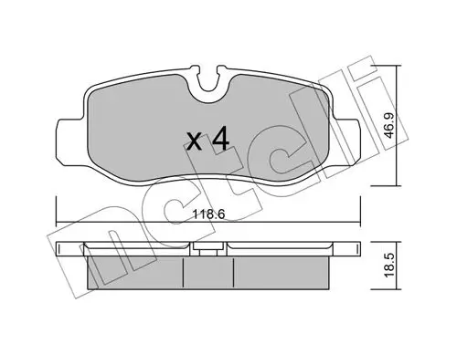 Handler.Part Brake pad set, disc brake METELLI 2210230 1