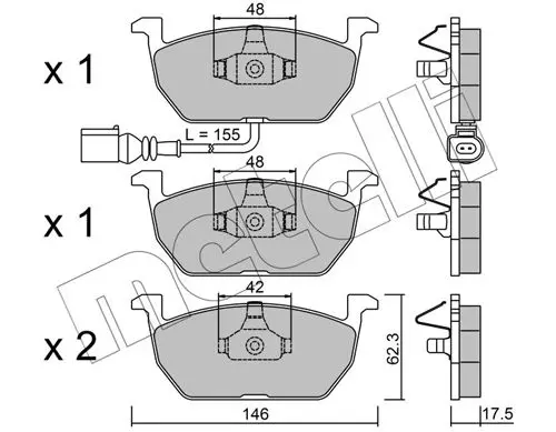 Handler.Part Brake pad set, disc brake METELLI 2210280 1