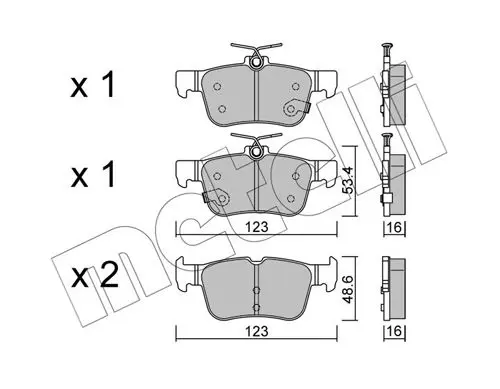 Handler.Part Brake pad set, disc brake METELLI 2210400 1