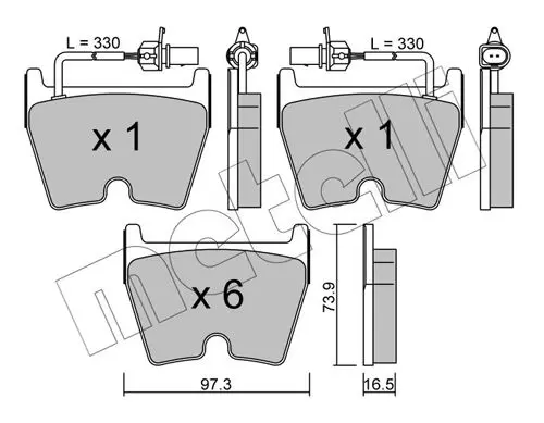 Handler.Part Brake pad set, disc brake METELLI 2210430 1