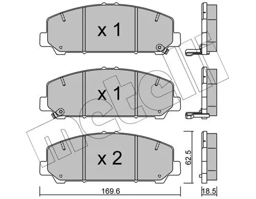 Handler.Part Brake pad set, disc brake METELLI 2210460 1