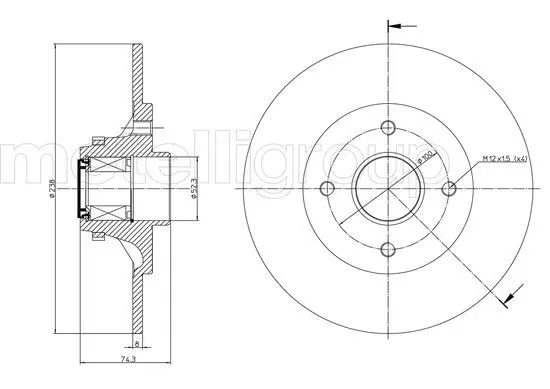 Handler.Part Brake disc METELLI 230236 1