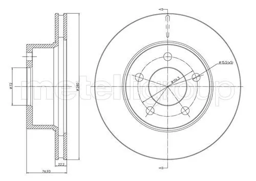 Handler.Part Brake disc METELLI 230332 1