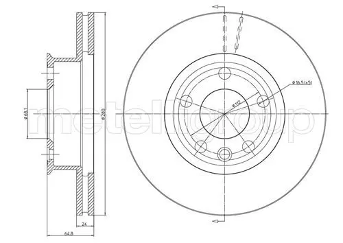 Handler.Part Brake disc METELLI 230437 1