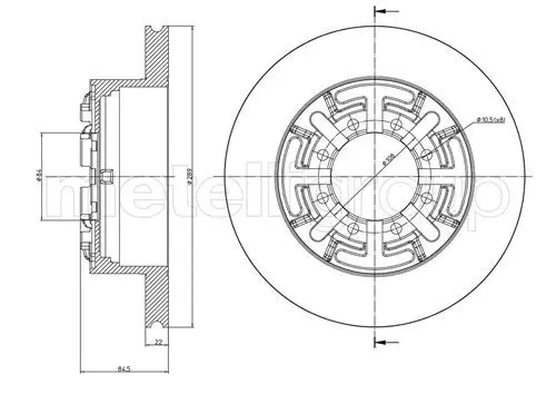 Handler.Part Brake disc METELLI 230477 2