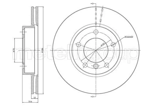 Handler.Part Brake disc METELLI 230474C 1