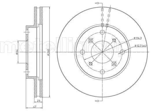 Handler.Part Brake disc METELLI 230650 1