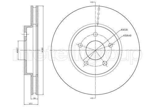 Handler.Part Brake disc METELLI 230684C 2