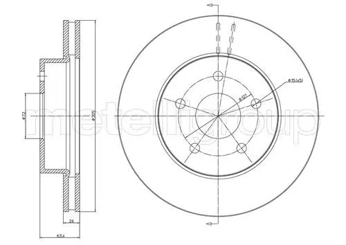 Handler.Part Brake disc METELLI 230696C 1