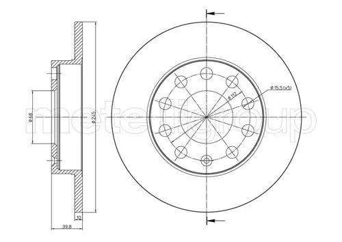 Handler.Part Brake disc METELLI 230748C 1