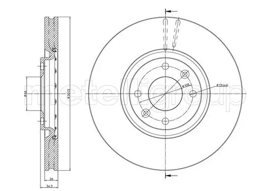 Handler.Part Brake disc METELLI 230985C 1