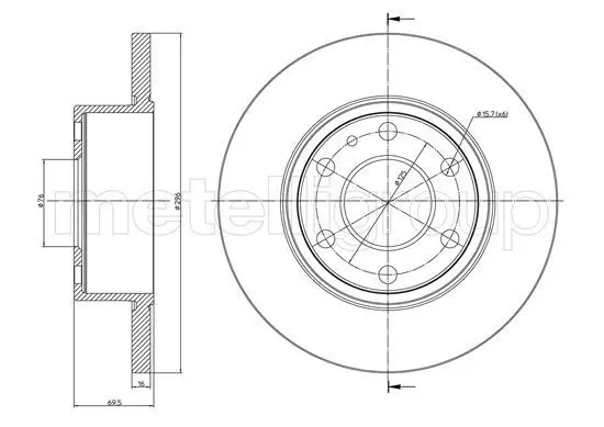 Handler.Part Brake disc METELLI 231038C 1