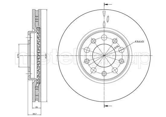 Handler.Part Brake disc METELLI 231254C 1