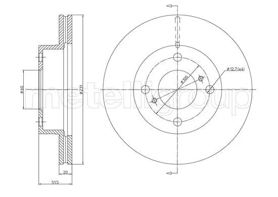 Handler.Part Brake disc METELLI 231267 1