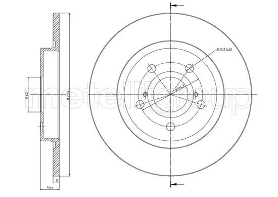 Handler.Part Brake disc METELLI 231274C 1