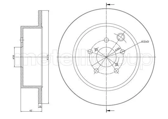 Handler.Part Brake disc METELLI 231487C 1