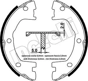 Handler.Part Brake shoe set, parking brake METELLI 530077 1