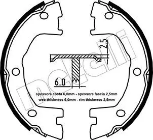 Handler.Part Brake shoe set, parking brake METELLI 530097 1