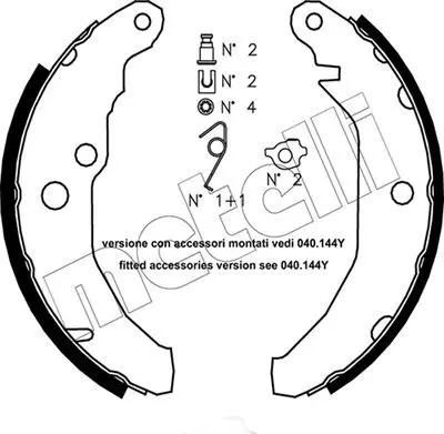 Handler.Part Brake shoe set METELLI 530111K 1