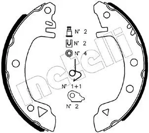 Handler.Part Brake shoe set METELLI 530112K 1