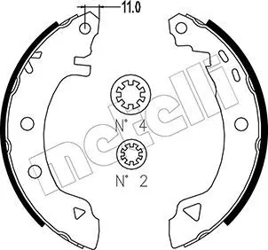 Handler.Part Brake shoe set, parking brake METELLI 530145 1