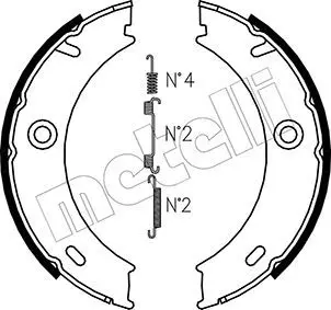 Handler.Part Brake shoe set, parking brake METELLI 530240K 1