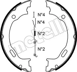 Handler.Part Brake shoe set, parking brake METELLI 530242K 1