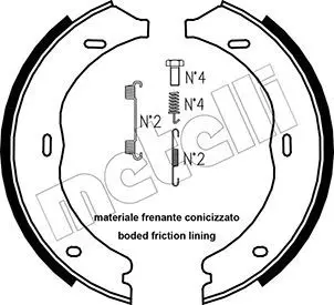 Handler.Part Brake shoe set, parking brake METELLI 530248K 1