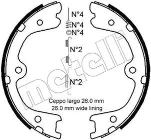 Handler.Part Brake shoe set, parking brake METELLI 530298K 1