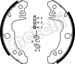 Handler.Part Brake shoe set METELLI 530341K 1