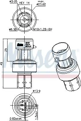 Handler.Part Pressure Sensor NISSENS 301022 6