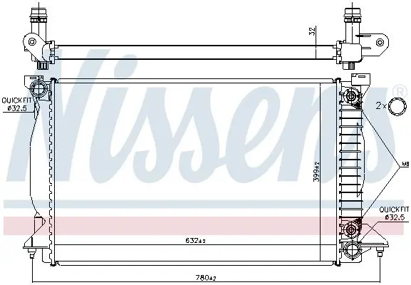 Handler.Part Radiator, engine cooling NISSENS 60303A 6