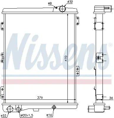 Handler.Part Radiator, engine cooling NISSENS 604411 2