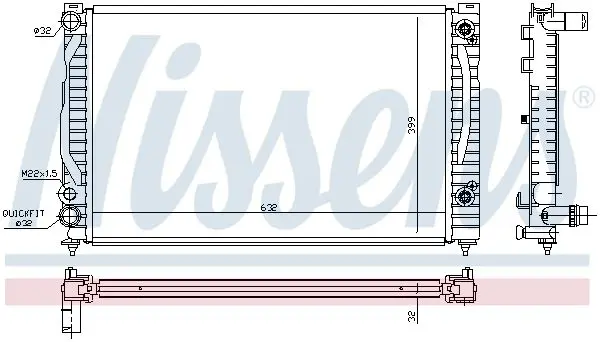 Handler.Part Radiator, engine cooling NISSENS 60494 6