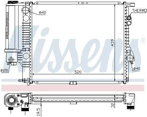 Handler.Part Radiator, engine cooling NISSENS 60607A 6