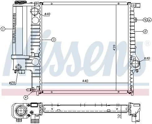 Handler.Part Radiator, engine cooling NISSENS 60623 5