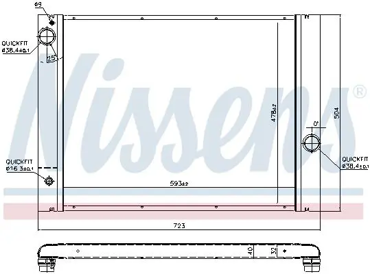 Handler.Part Radiator, engine cooling NISSENS 60763 6