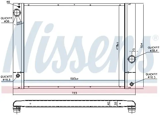 Handler.Part Radiator, engine cooling NISSENS 60772 6