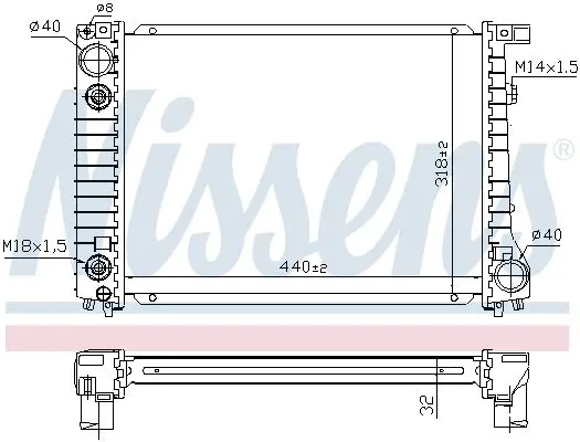 Handler.Part Radiator, engine cooling NISSENS 60796A 5