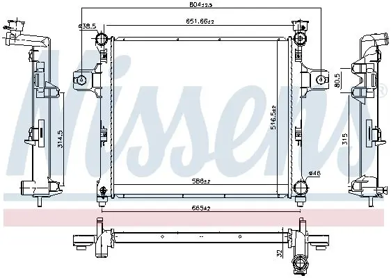 Handler.Part Radiator, engine cooling NISSENS 61038 6