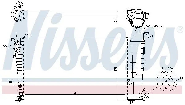 Handler.Part Radiator, engine cooling NISSENS 61316A 5