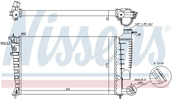 Handler.Part Radiator, engine cooling NISSENS 61318A 5