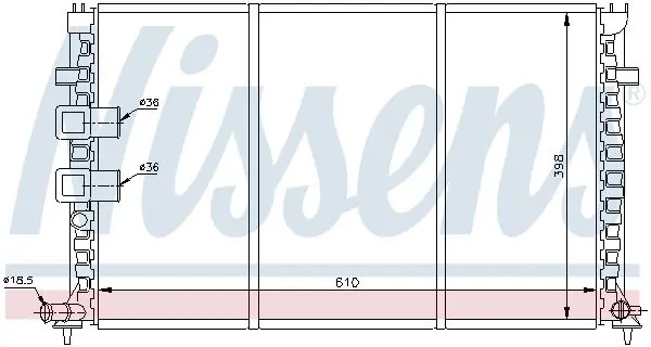 Handler.Part Radiator, engine cooling NISSENS 61344 5