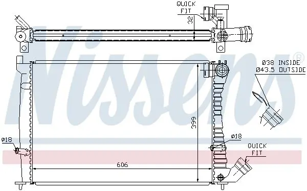 Handler.Part Radiator, engine cooling NISSENS 61338A 5