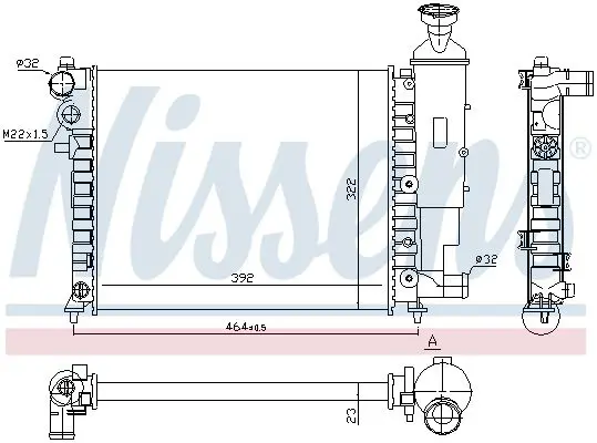 Handler.Part Radiator, engine cooling NISSENS 61358 5