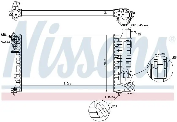 Handler.Part Radiator, engine cooling NISSENS 61380A 5