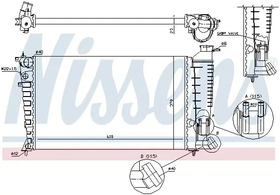 Handler.Part Radiator, engine cooling NISSENS 61382A 5