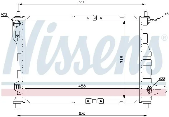 Handler.Part Radiator, engine cooling NISSENS 61630 5