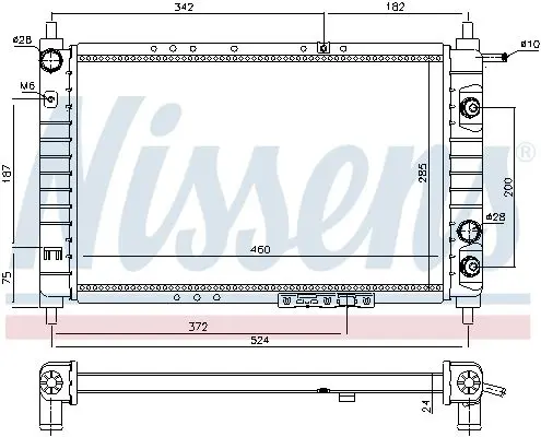 Handler.Part Radiator, engine cooling NISSENS 616671 2